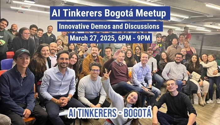 AI Tinkerers Bogotá — meetup marzo 2025, foto grupal