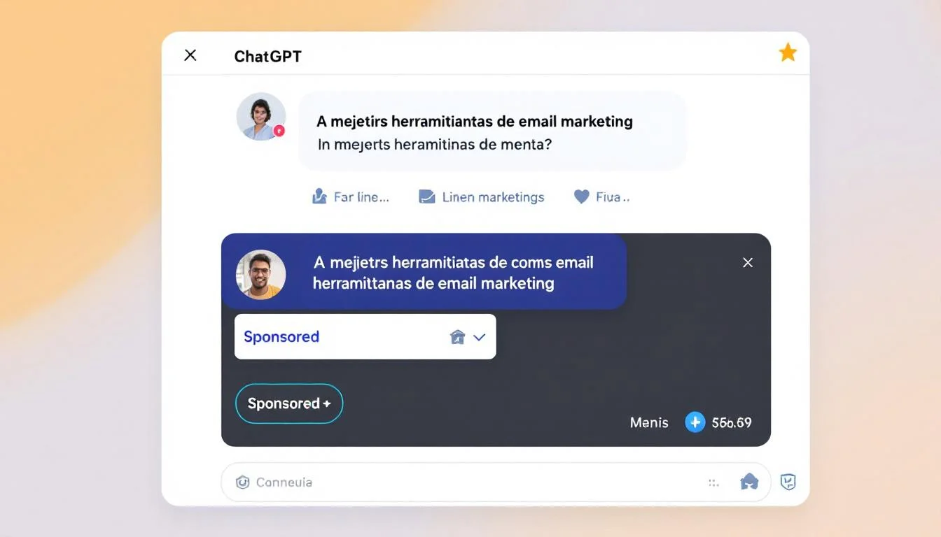 Mockup de interfaz ChatGPT mostrando una conversación sobre 