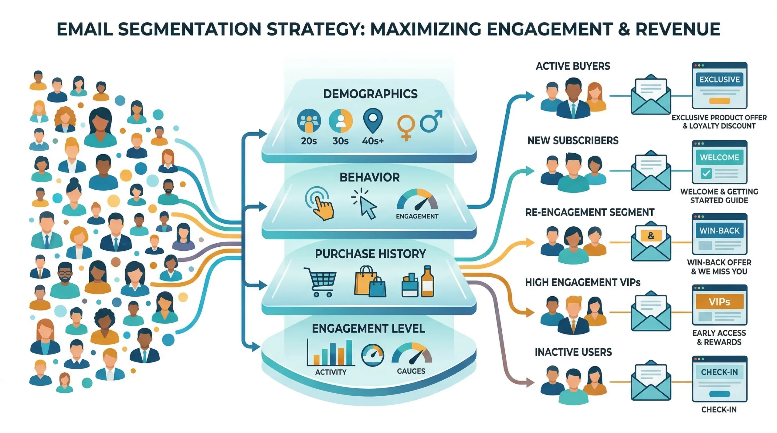 Estrategia de segmentación de email marketing: dividir audiencia por criterios para personalizar mensajes