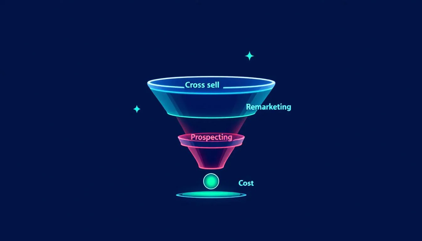 Estructura de funnel para paid ads: cross-sell, remarketing, prospecting