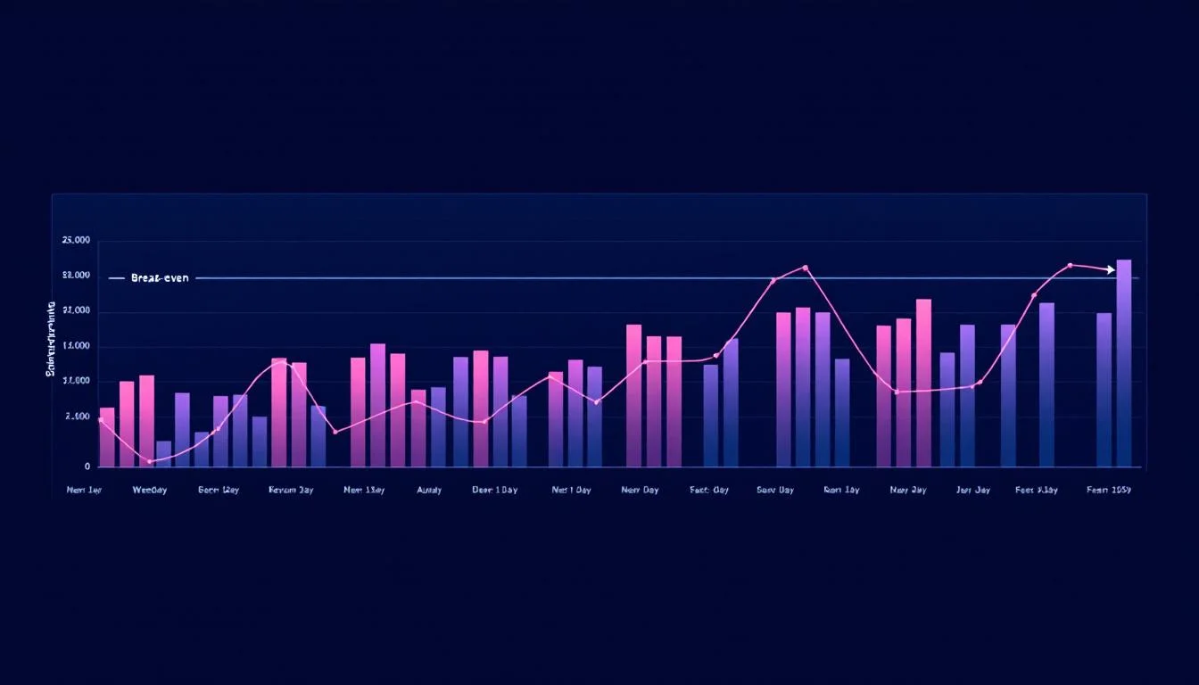 Cohort tracking dashboard con break-even point