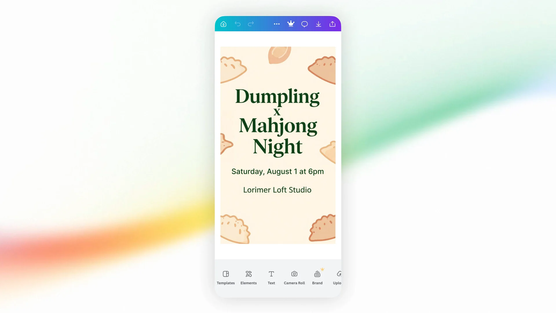 Diseño de un volante generado en Canva desde una solicitud hecha en AI Mode de Google